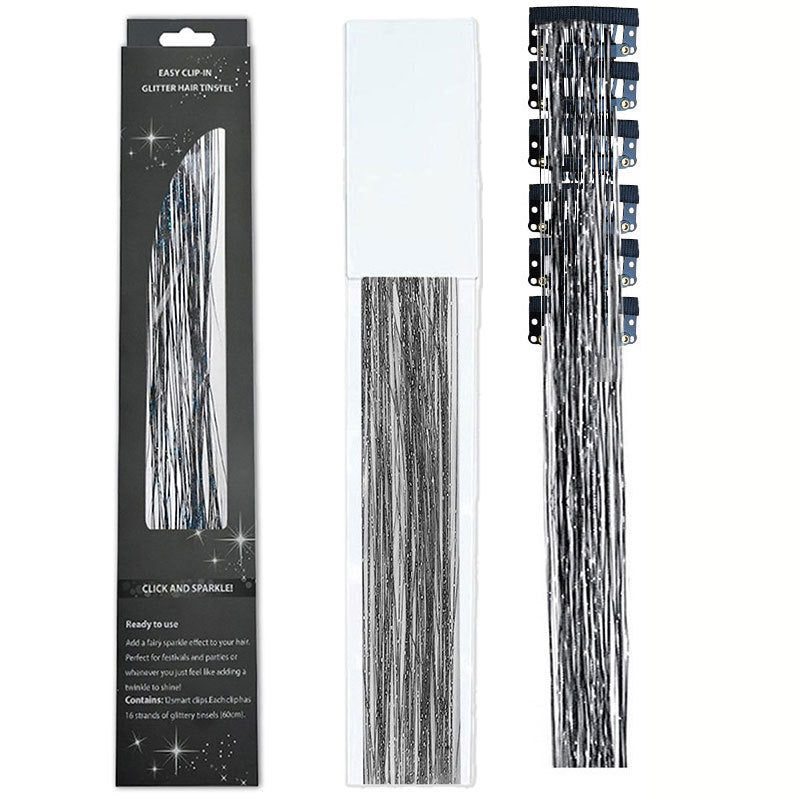 🔥Last Day50%OFF ✨Clip-in Tinsel Hair Extensions (12 tablets) box
