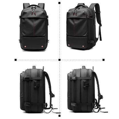 Four views of the backpack from different angles