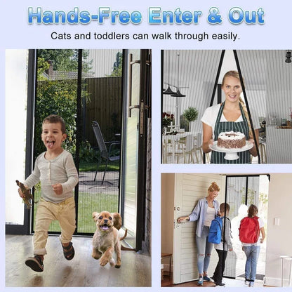 🦟 Easy Install Anti-Mosquito Door Curtain with Magnetic Closure Keeps Insects Out and Fresh Air In Effortlessly