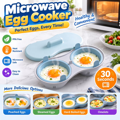 🍳Buy 1 Get 1 Free - Microwave Egg Cooker – Food-Grade Material, Heat-Resistant; Easily Cook Perfect Poached Eggs.