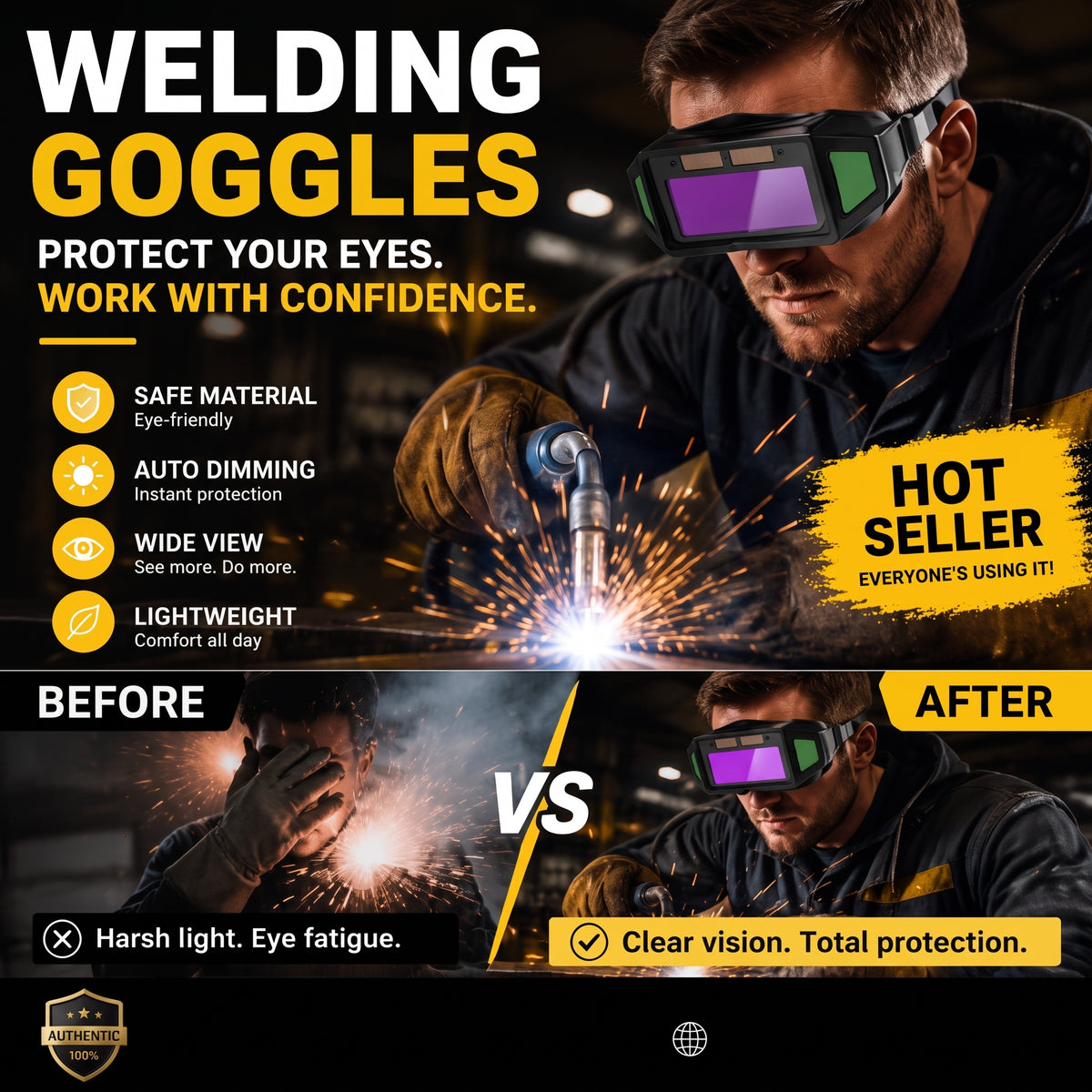 ⏳50% off today only⏰👀Professional Tools for Greater Safety & Convenience 🔥2026 New Burning Welding Eye Protection Glasses