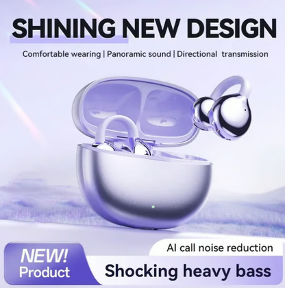 Lightweight Open Ear Clip Wireless Bluetooth Headphones Sweatproof Stable Fit For Running Daily Use