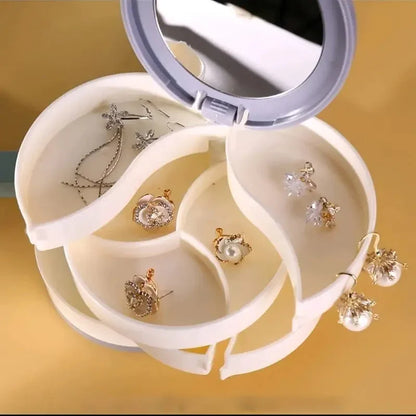 💎4-Layer Rotating Jewelry Box – Keep Necklaces, Rings & Earrings Tangle-Free