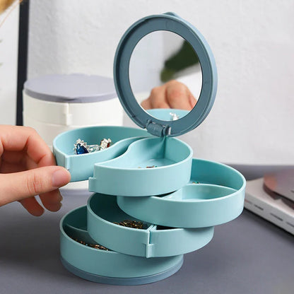 💎4-Layer Rotating Jewelry Box – Keep Necklaces, Rings & Earrings Tangle-Free