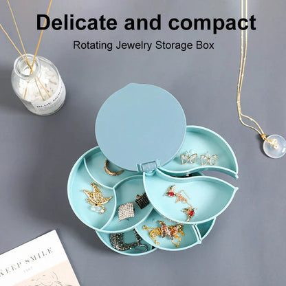 💎4-Layer Rotating Jewelry Box – Keep Necklaces, Rings & Earrings Tangle-Free