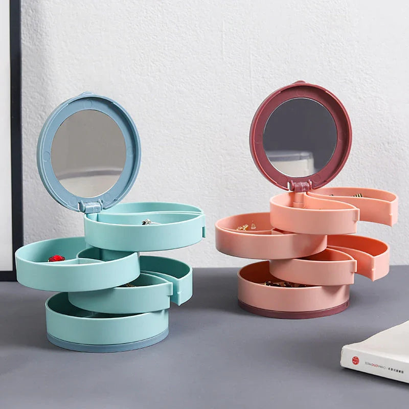💎4-Layer Rotating Jewelry Box – Keep Necklaces, Rings & Earrings Tangle-Free