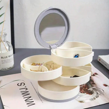 💎4-Layer Rotating Jewelry Box – Keep Necklaces, Rings & Earrings Tangle-Free