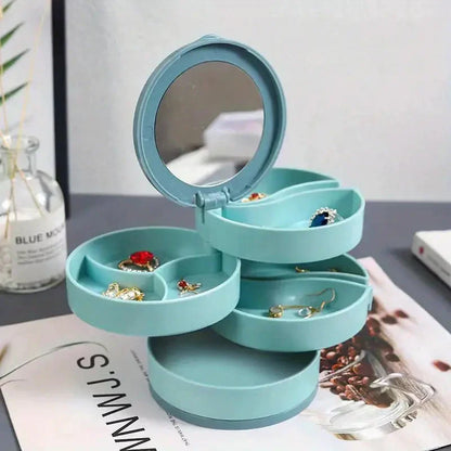 💎4-Layer Rotating Jewelry Box – Keep Necklaces, Rings & Earrings Tangle-Free