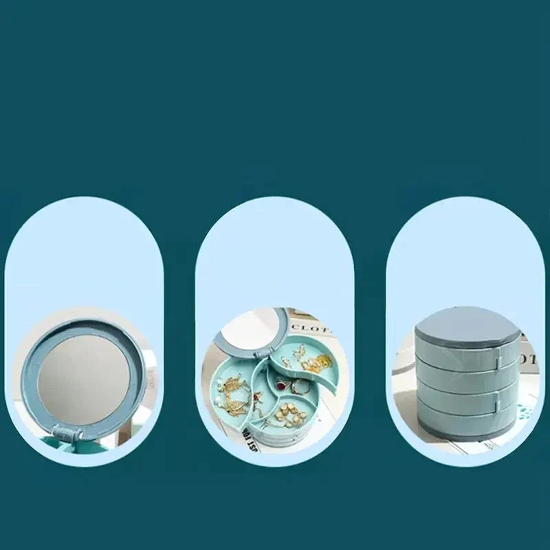 💎4-Layer Rotating Jewelry Box – Keep Necklaces, Rings & Earrings Tangle-Free