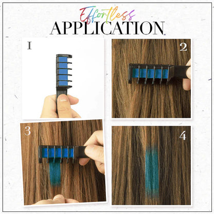 🚨Party Special 10 Color Temporary Hair Chalk Comb, Washable Disposable Vibrant Hair Dye Stick Amazon Supply For Halloween Cosplay Birthday
