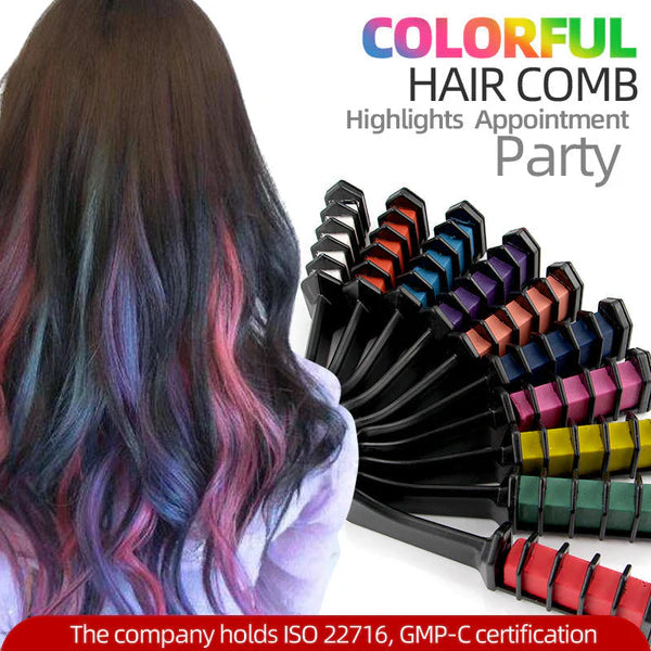 🚨Party Special 10 Color Temporary Hair Chalk Comb, Washable Disposable Vibrant Hair Dye Stick Amazon Supply For Halloween Cosplay Birthday