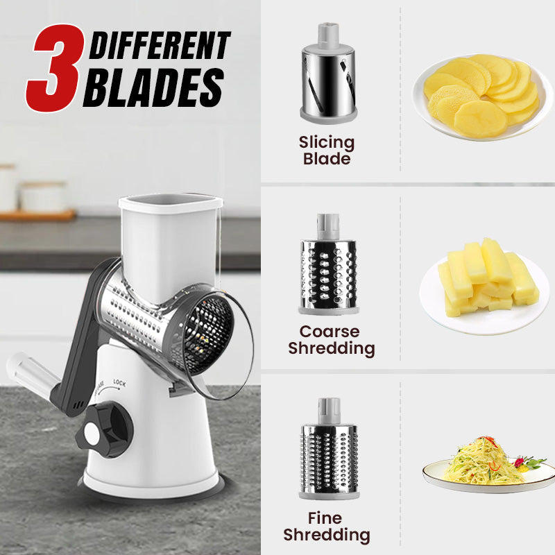 🧑‍🍳2026 Kitchen Must-Have | 3-in-1 Rotary Cheese Grater & Vegetable Slicer