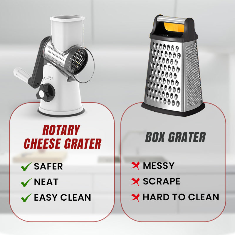 🧑‍🍳2026 Kitchen Must-Have | 3-in-1 Rotary Cheese Grater & Vegetable Slicer
