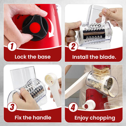 🧑‍🍳2026 Kitchen Must-Have | 3-in-1 Rotary Cheese Grater & Vegetable Slicer