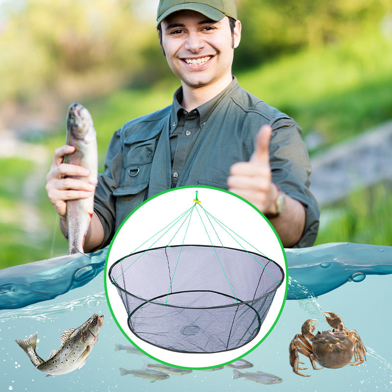🔥Special Offer🔥 Portable Foldable Hand Crank Fishing Lift Net with Rope