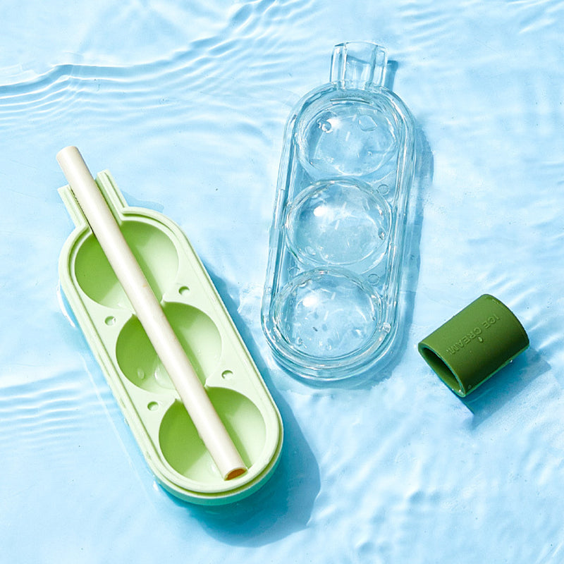 🔥Hot Sale🔥 Reusable Ice Cube Tray with Built-in Straw Multi-Purpose Home Bar Tool