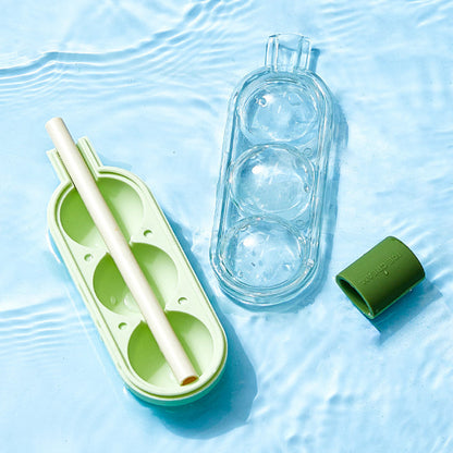 🔥Hot Sale🔥 Reusable Ice Cube Tray with Built-in Straw Multi-Purpose Home Bar Tool