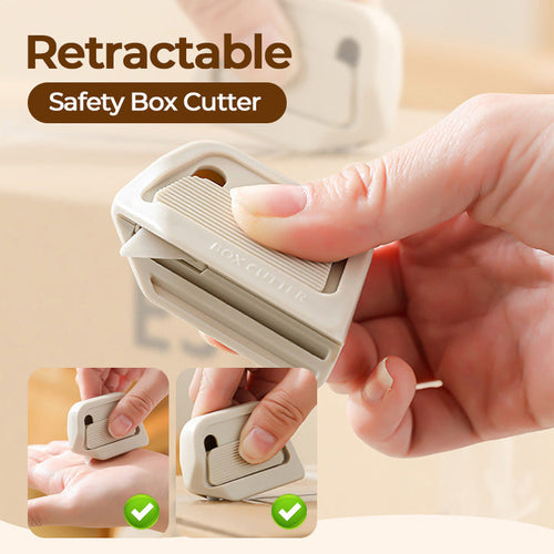 🔥Safety Upgrade🔥 Retractable Magnetic Box Cutter No Damage to Packages & Hands