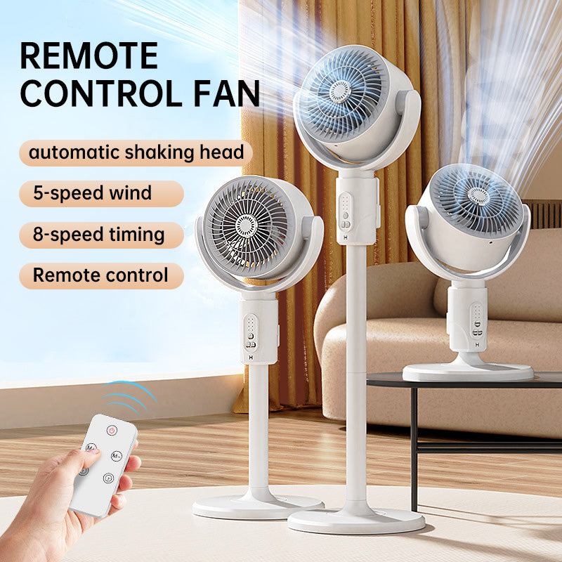 ❄️🔥Quiet Remote Control Oscillating Floor Fan Height Adjustable Home Air Cooling Fan🍃