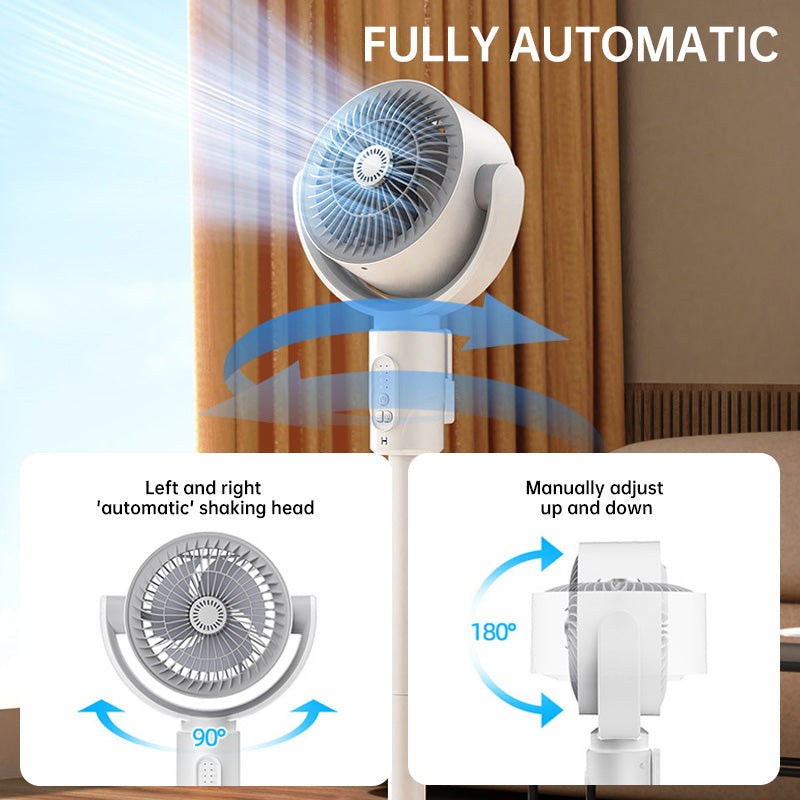 ❄️🔥Quiet Remote Control Oscillating Floor Fan Height Adjustable Home Air Cooling Fan🍃