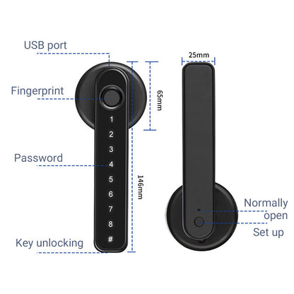 🔥Uitverkoop 50% Korting🔥Vingerafdruk Smart Door Lock Handle met Bluetooth APP controle📱🔒