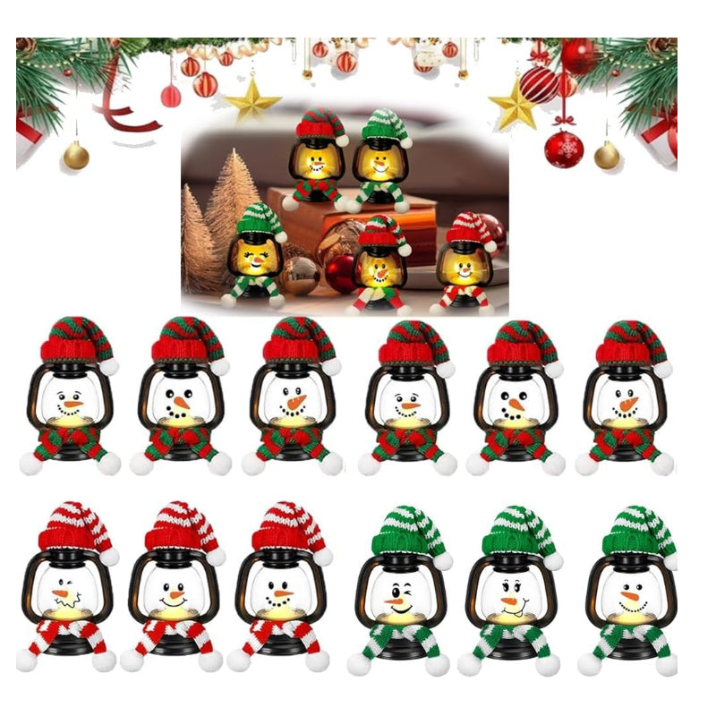 ✨ Breng Kerst Magie in Huis! Mini Sneeuwpop Lantaarn – Hoedjes, Sjaals & 50% Korting 🎁