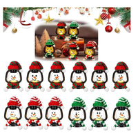 Mini Snowman Lantern A (White and Green Hat + Scarf)