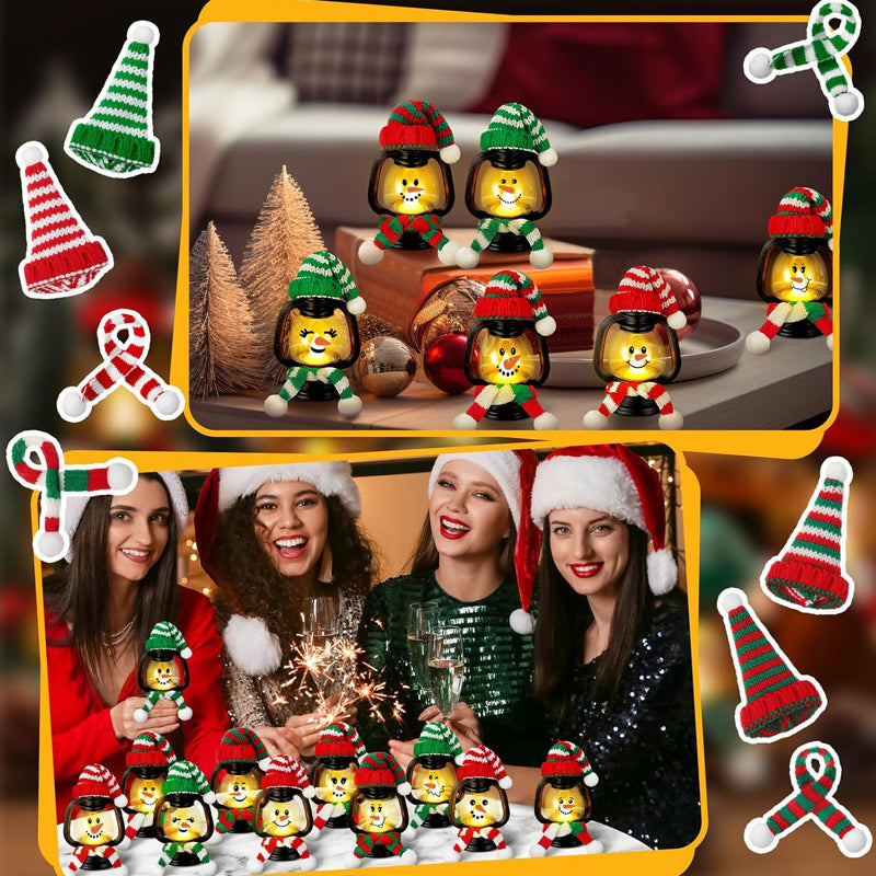 ✨ Breng Kerst Magie in Huis! Mini Sneeuwpop Lantaarn – Hoedjes, Sjaals & 50% Korting 🎁