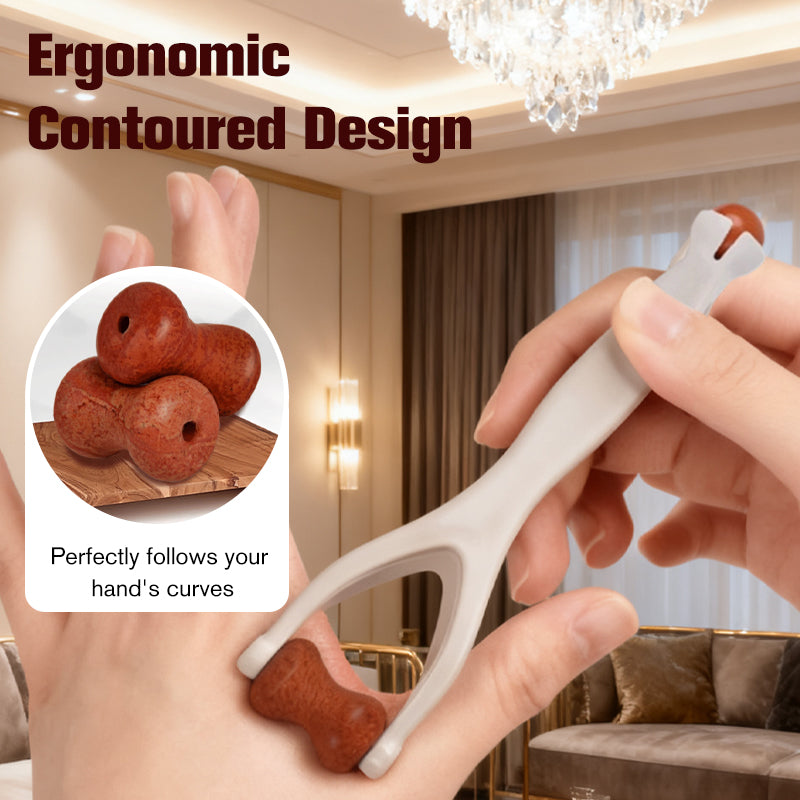 🔥Hot Sale🔥 Natural Bian Stone Hand Massage Roller Traditional Chinese Acupoint Therapy Tool