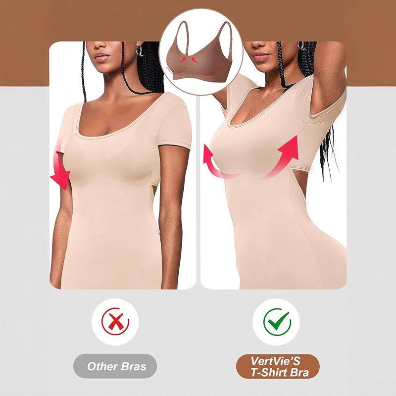 🏆 Last Day Special Price ! 💐Jelly Wireless Womens Comfortable Wireless Bras Push Up Bralettes Seamless Tshirts Bras Deep V Everyday Bras