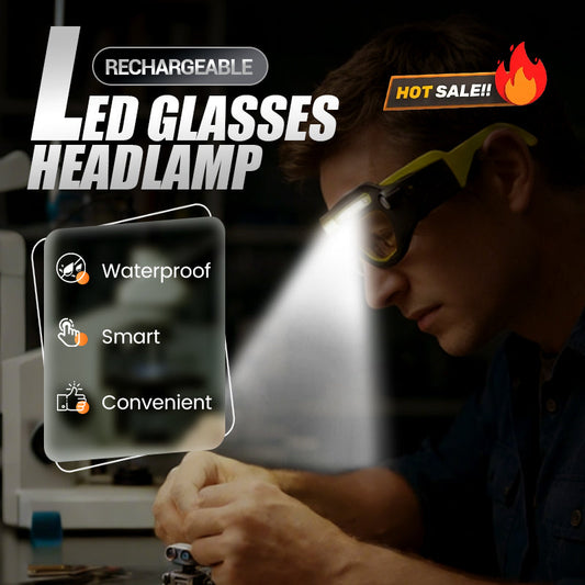 💡 Rechargeable LED Glasses Headlamp – Hands-Free Lighting Anytime, Anywhere