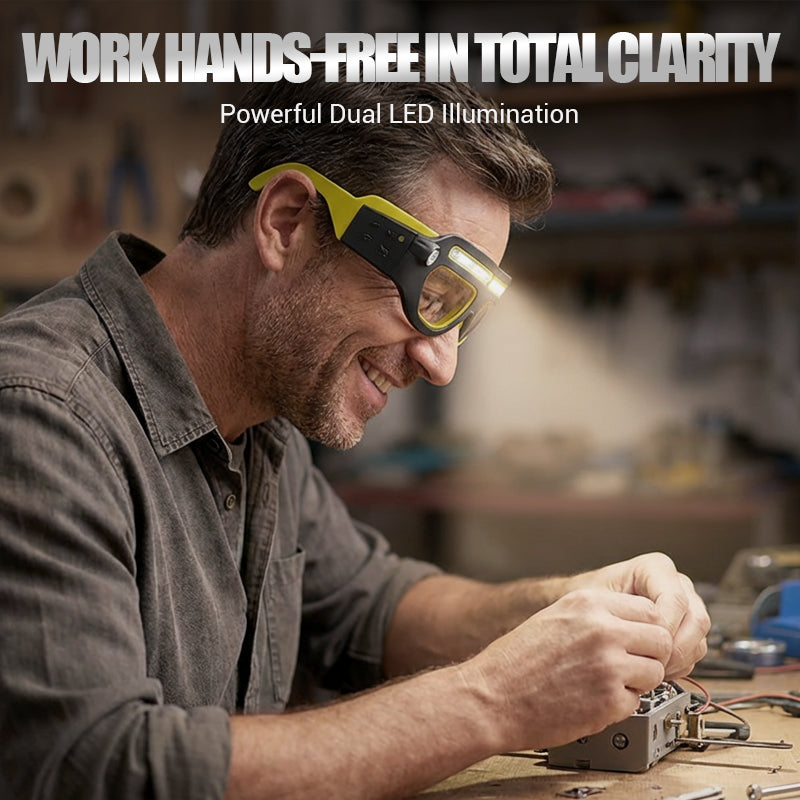 💡 Rechargeable LED Glasses Headlamp – Hands-Free Lighting Anytime, Anywhere