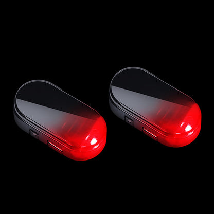 🔥50% OFF Solar LED Simulated Car Anti-Theft Warning Lights, Solar Powered Dummy Alarm Strobe Lamp with USB Backup Waterproof Vehicle Security Light 2 Pack