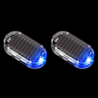 🔥50% OFF Solar LED Simulated Car Anti-Theft Warning Lights, Solar Powered Dummy Alarm Strobe Lamp with USB Backup Waterproof Vehicle Security Light 2 Pack