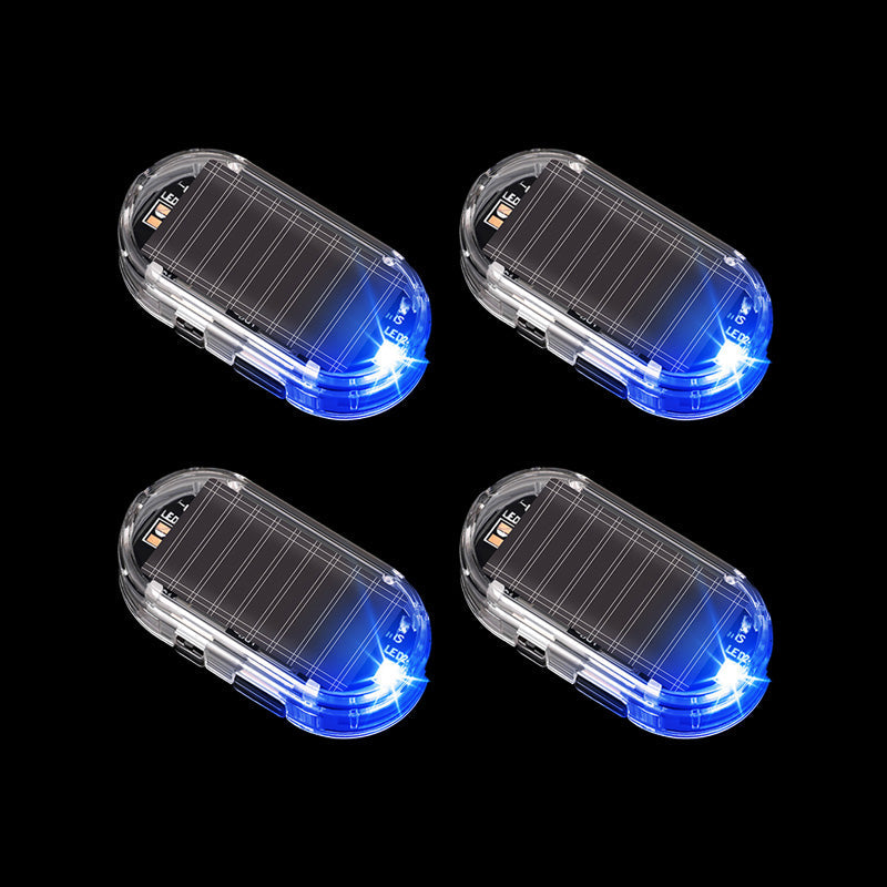 🔥50% OFF Solar LED Simulated Car Anti-Theft Warning Lights, Solar Powered Dummy Alarm Strobe Lamp with USB Backup Waterproof Vehicle Security Light 2 Pack