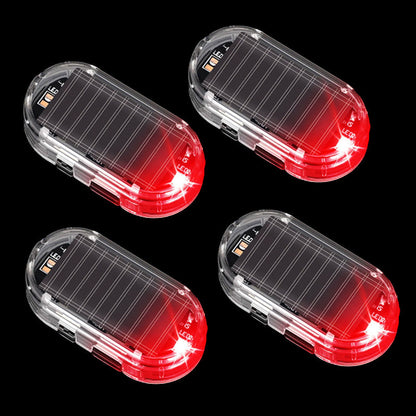 🔥50% OFF Solar LED Simulated Car Anti-Theft Warning Lights, Solar Powered Dummy Alarm Strobe Lamp with USB Backup Waterproof Vehicle Security Light 2 Pack
