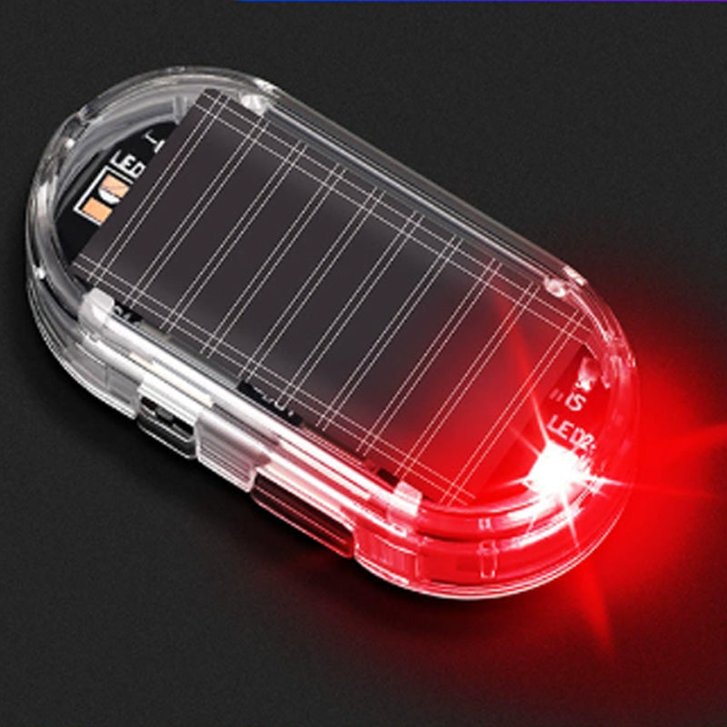 🔥50% OFF Solar LED Simulated Car Anti-Theft Warning Lights, Solar Powered Dummy Alarm Strobe Lamp with USB Backup Waterproof Vehicle Security Light 2 Pack