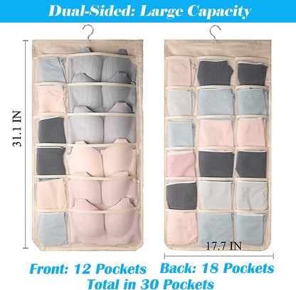🔥Hot Sale🔥 Double-Sided Hanging Storage Bag | 36 Grids Dustproof Lingerie Organizer