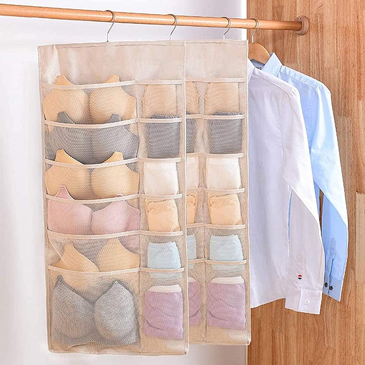 🔥Hot Sale🔥 Double-Sided Hanging Storage Bag | 36 Grids Dustproof Lingerie Organizer