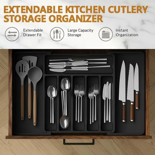 ⚡ Flash Sale Live Now 🎁Extendable Kitchen Cutlery Storage Organizer