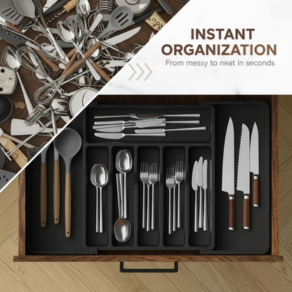⚡ Flash Sale Live Now 🎁Extendable Kitchen Cutlery Storage Organizer