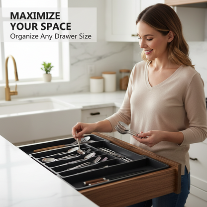 ⚡ Flash Sale Live Now 🎁Extendable Kitchen Cutlery Storage Organizer
