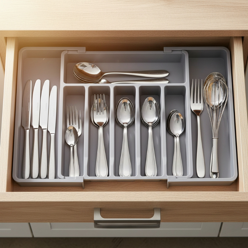 ⚡ Flash Sale Live Now 🎁Extendable Kitchen Cutlery Storage Organizer