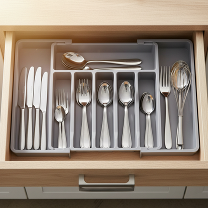 ⚡ Flash Sale Live Now 🎁Extendable Kitchen Cutlery Storage Organizer