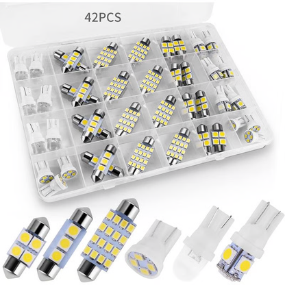 🔥 42-Piece Car Interior Lighting Set – Super Bright White for Dome, Reading & Cabin Lights 🚗✨