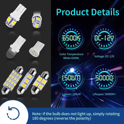 🔥 42-Piece Car Interior Lighting Set – Super Bright White for Dome, Reading & Cabin Lights 🚗✨