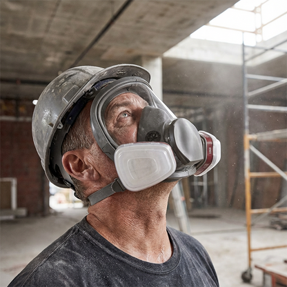 🔥Large View Full Face Gas Mask – Protect Against Paint Fumes, Pesticides & Industrial Toxic Dust