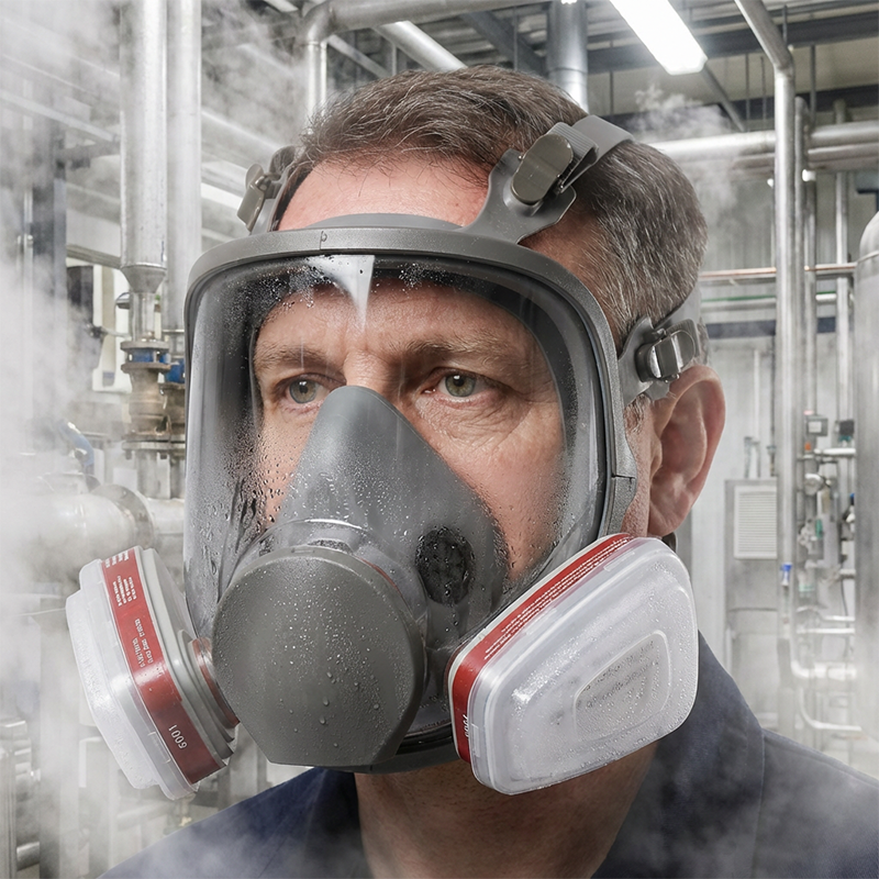 🔥Large View Full Face Gas Mask – Protect Against Paint Fumes, Pesticides & Industrial Toxic Dust