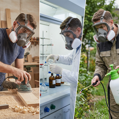 🔥Large View Full Face Gas Mask – Protect Against Paint Fumes, Pesticides & Industrial Toxic Dust