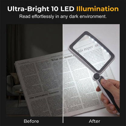 Pocket LED Magnifying Glass Folding Portable Lighted Magnifier for Reading Small Print Elderly
